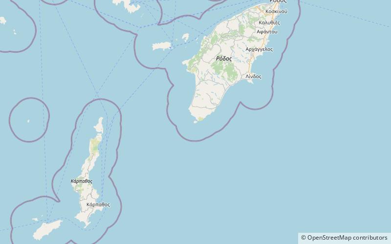 prasonisi rodas location map