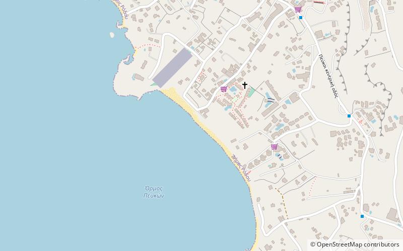 pefki beach rhodes location map