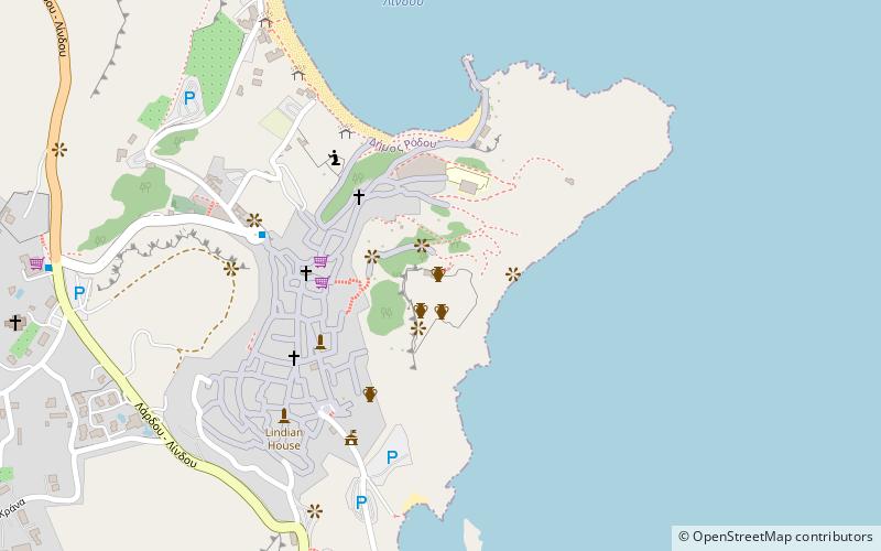 lindos acropolis location map