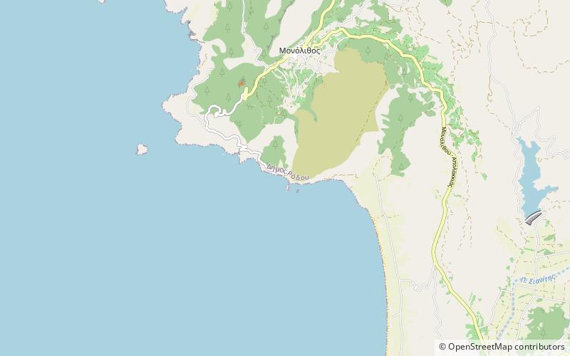 fourni beach rhodes location map