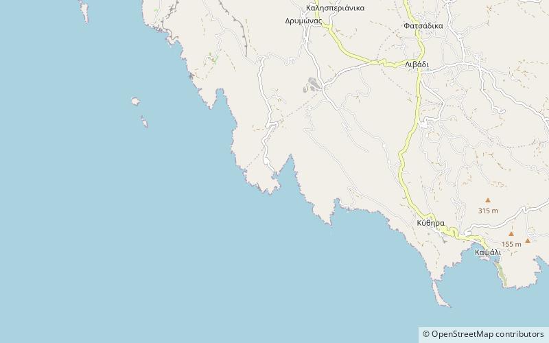 Melidoni Beach Kythira location map