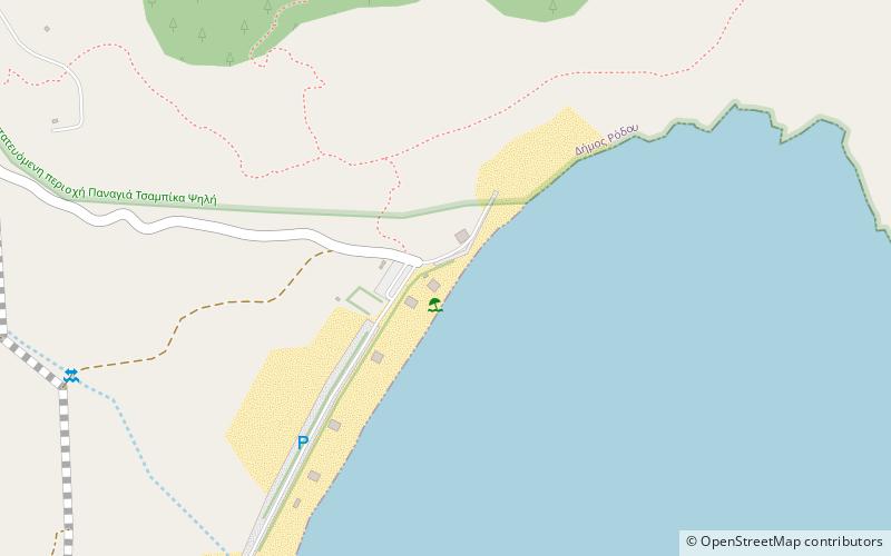 tsambika beach rhodes location map
