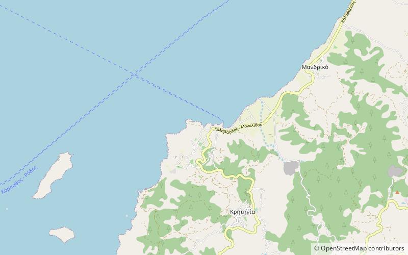 kopria beach wyspa rodos location map