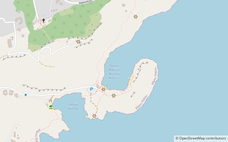 anthony quinn beach faliraki location map