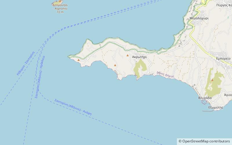 white beach akrotiri location map