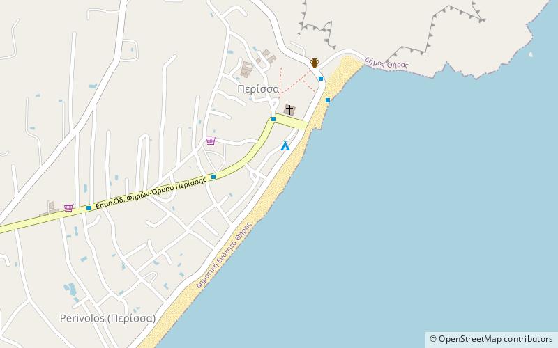 perissa beach location map
