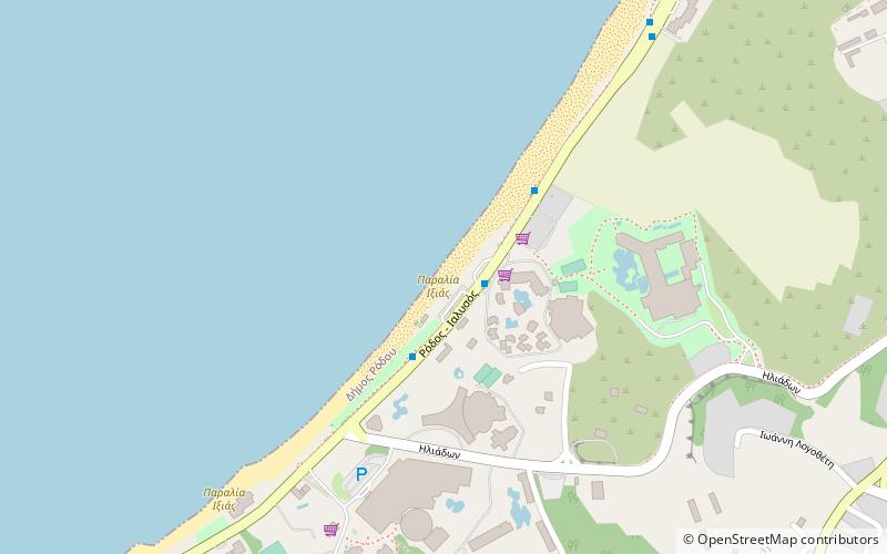 ixia beach rodos location map