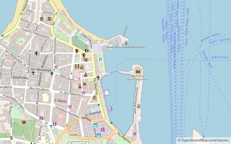 colosse de rhodes location map