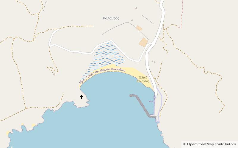 Kalantos Naxou Kalantos beach location map