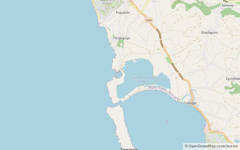 Voidokilia beach location map