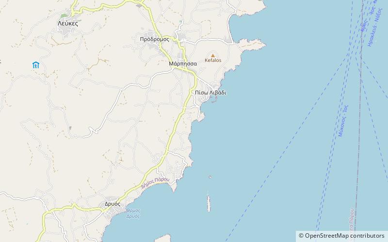 punda beach paros location map