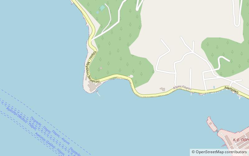 small neorio beach wyspa poros location map