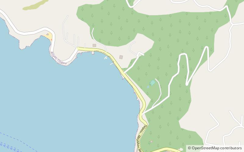 neorio beach wyspa poros location map