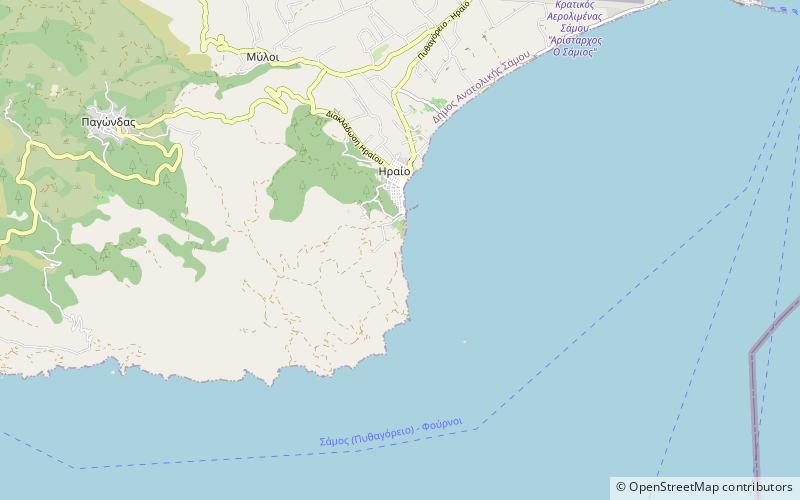 pappa beach samos location map