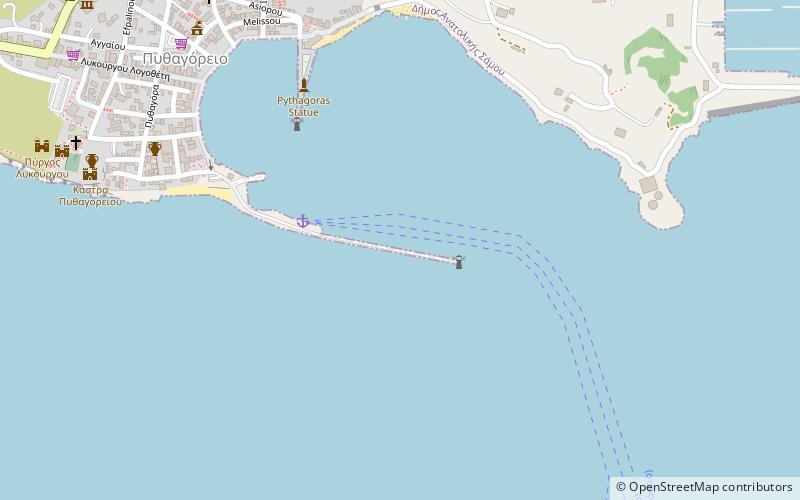 ancient harbour of samos pythagorio location map
