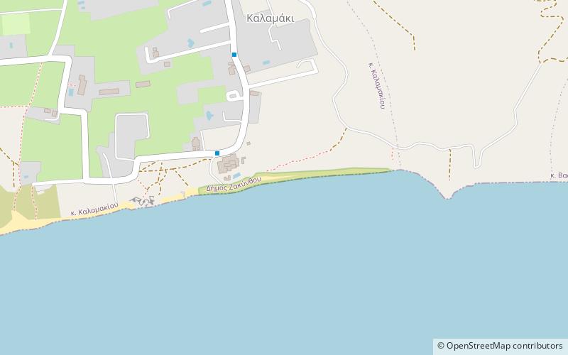 kalamaki beach park morski zakynthos location map