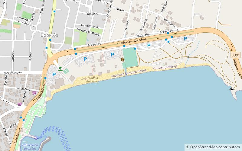 beach of varkiza location map
