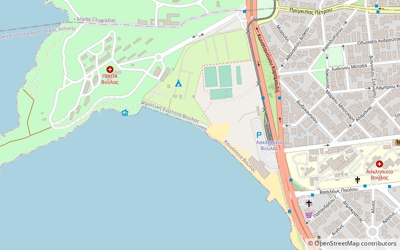 s beach ateny location map