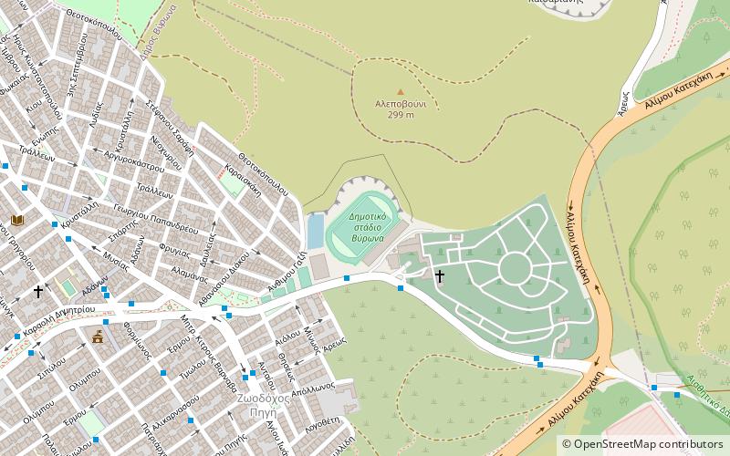 vyronas national stadium ateny location map