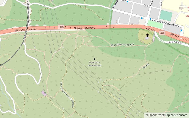 daphni cave athenes location map