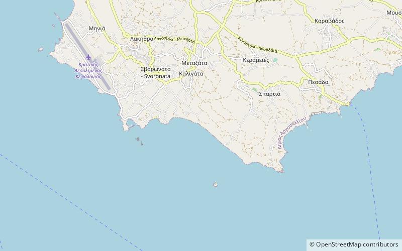 avithos beach argostoli location map