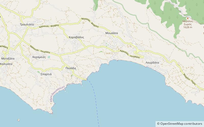 agios thomas beach kefalinia location map