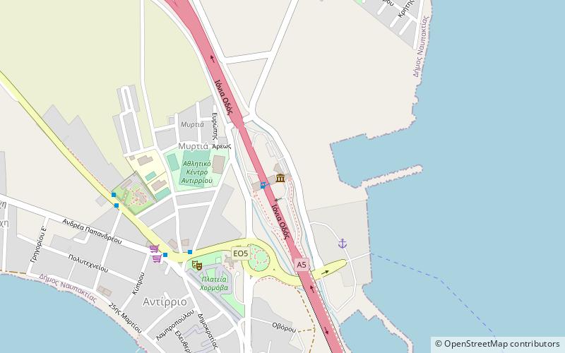 rion antirion bridge museum antirrio location map