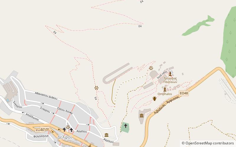 Stadium of Delphi location map