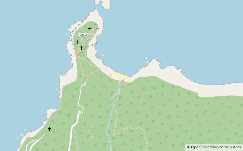 kastro beach skiatos location map