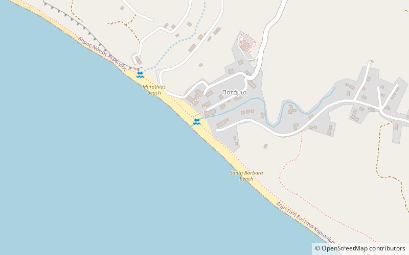 santa barbara beach corfu location map