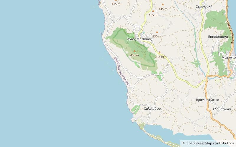prasoudi beach korfu location map