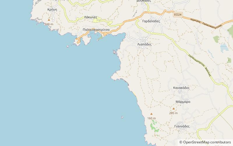 liniodoros korfu location map