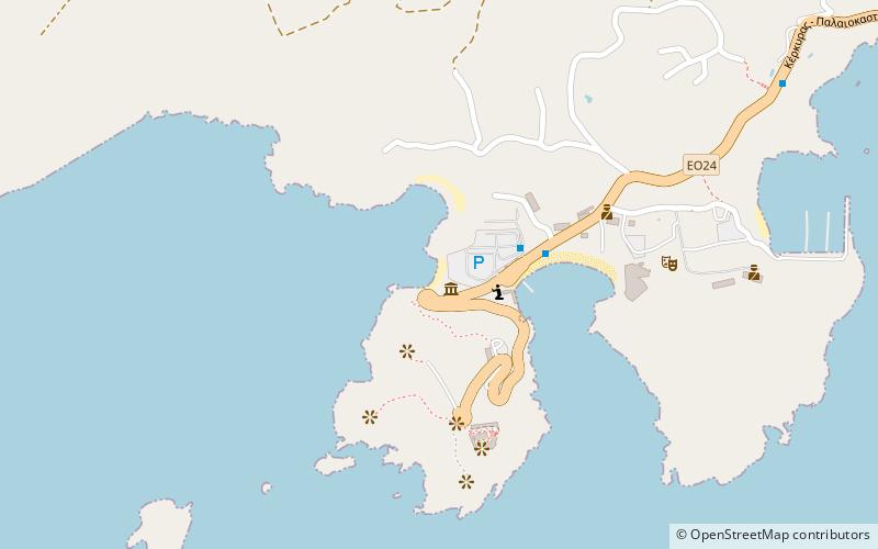 ampelaki bay palaiokastritsa location map