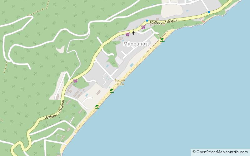 Spiros Boat Hire Barbati Beach location map