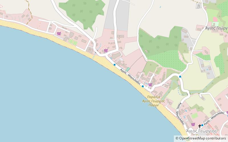 agios georgios beach korfu location map