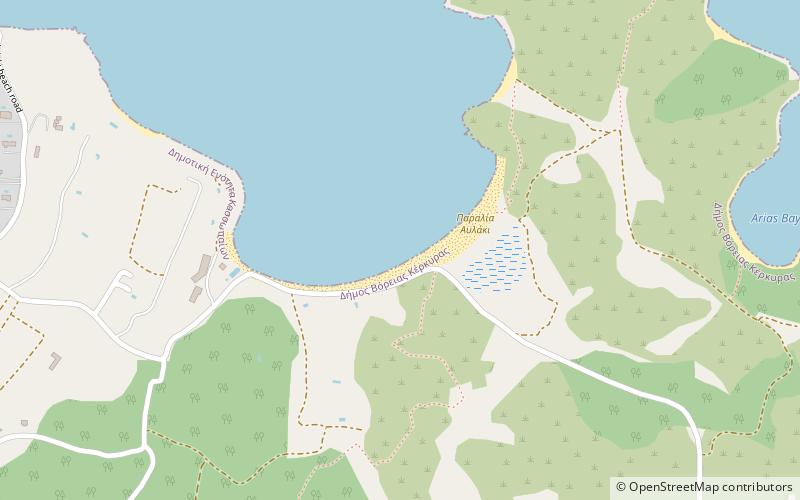 avlaki beach location map