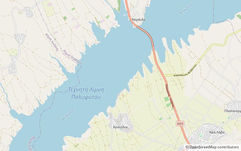 Lake Polyfytos Bridge location map