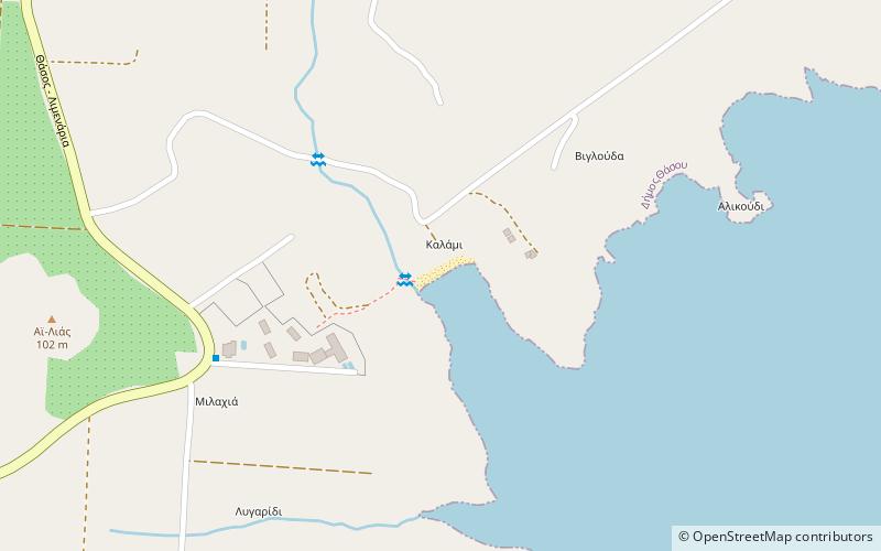 kalami beach tasos location map