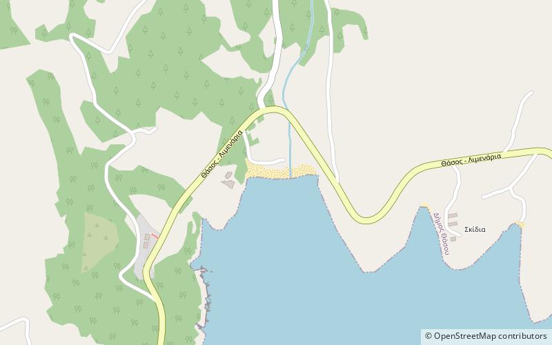 thymonias beach tasos location map