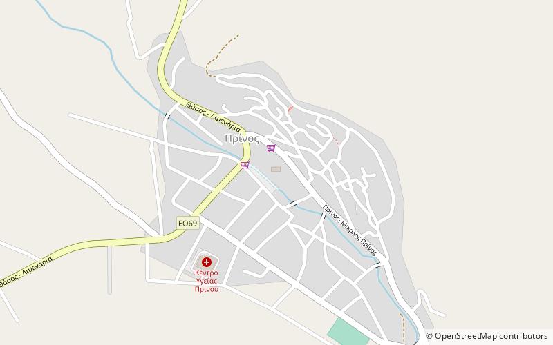 prinos thasos location map