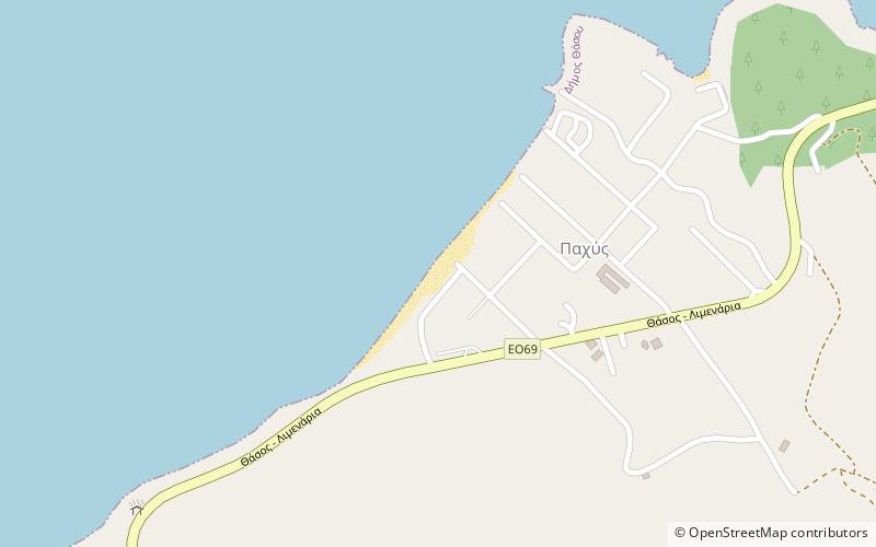 pachis beach tasos location map