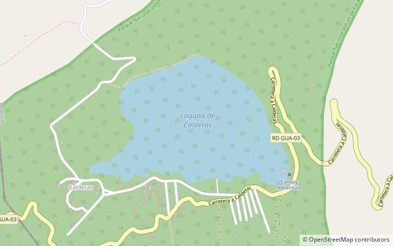 laguna de calderas volcan de pacaya location map