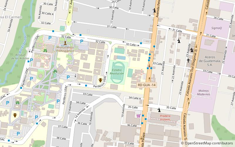 Estadio Revolución USAC location map