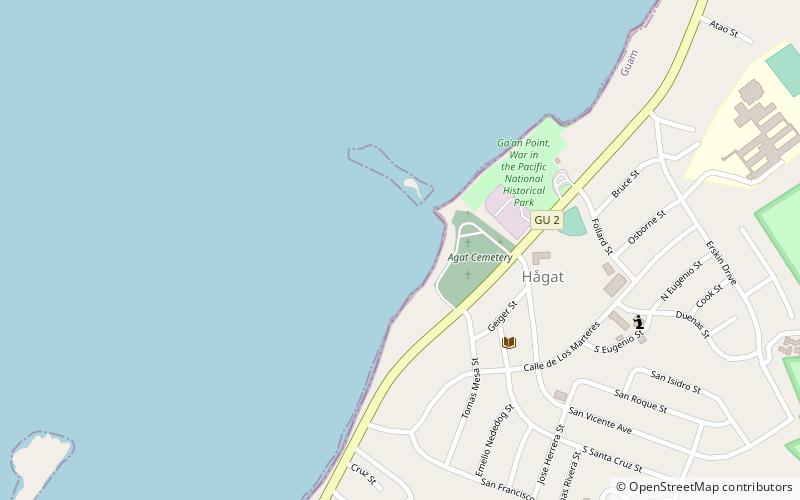 Agat Invasion Beach location map
