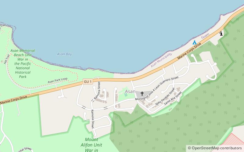 green beach asan location map