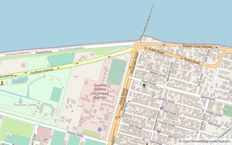 guyana defence force ground georgetown location map