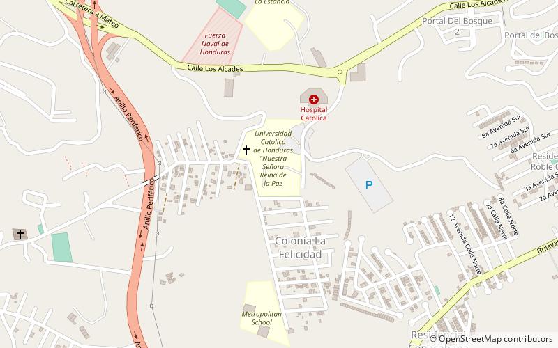 universidad catolica de honduras tegucigalpa location map