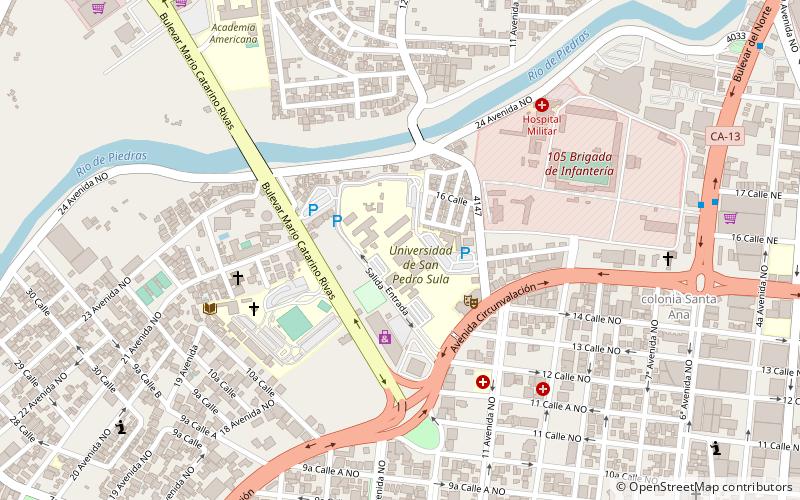 Université de San Pedro Sula location map