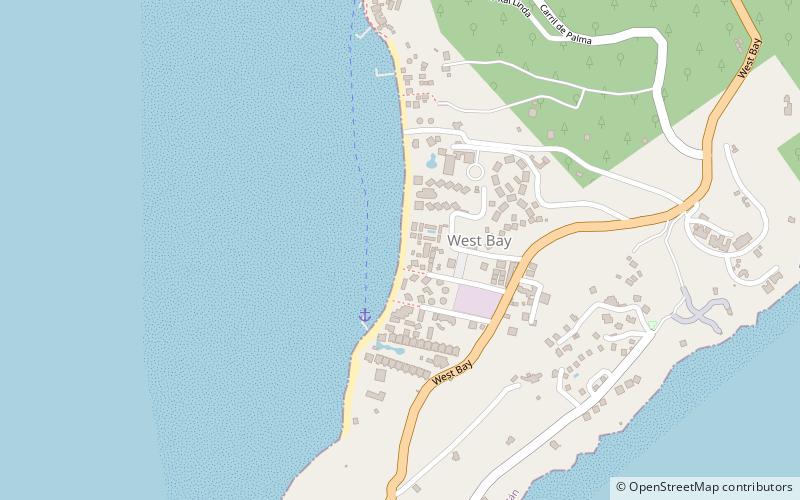 West Bay Roatan location map
