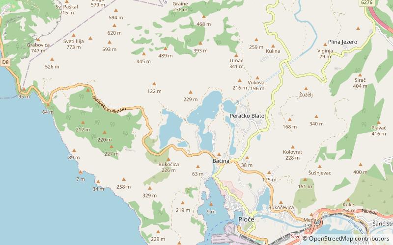 Baćina lakes location map